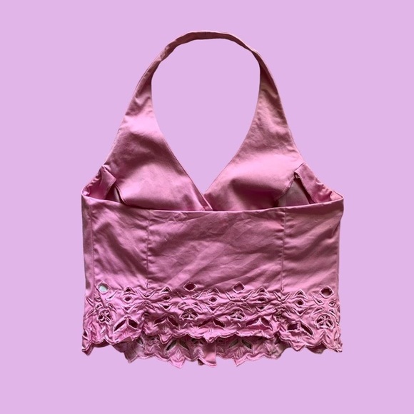 CHIC PINK HALTER CORSET - Picture 3 of 4